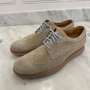 Men's Cole Haan Beige Suede Brogue Shoes